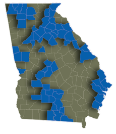Map out Georgia counties served